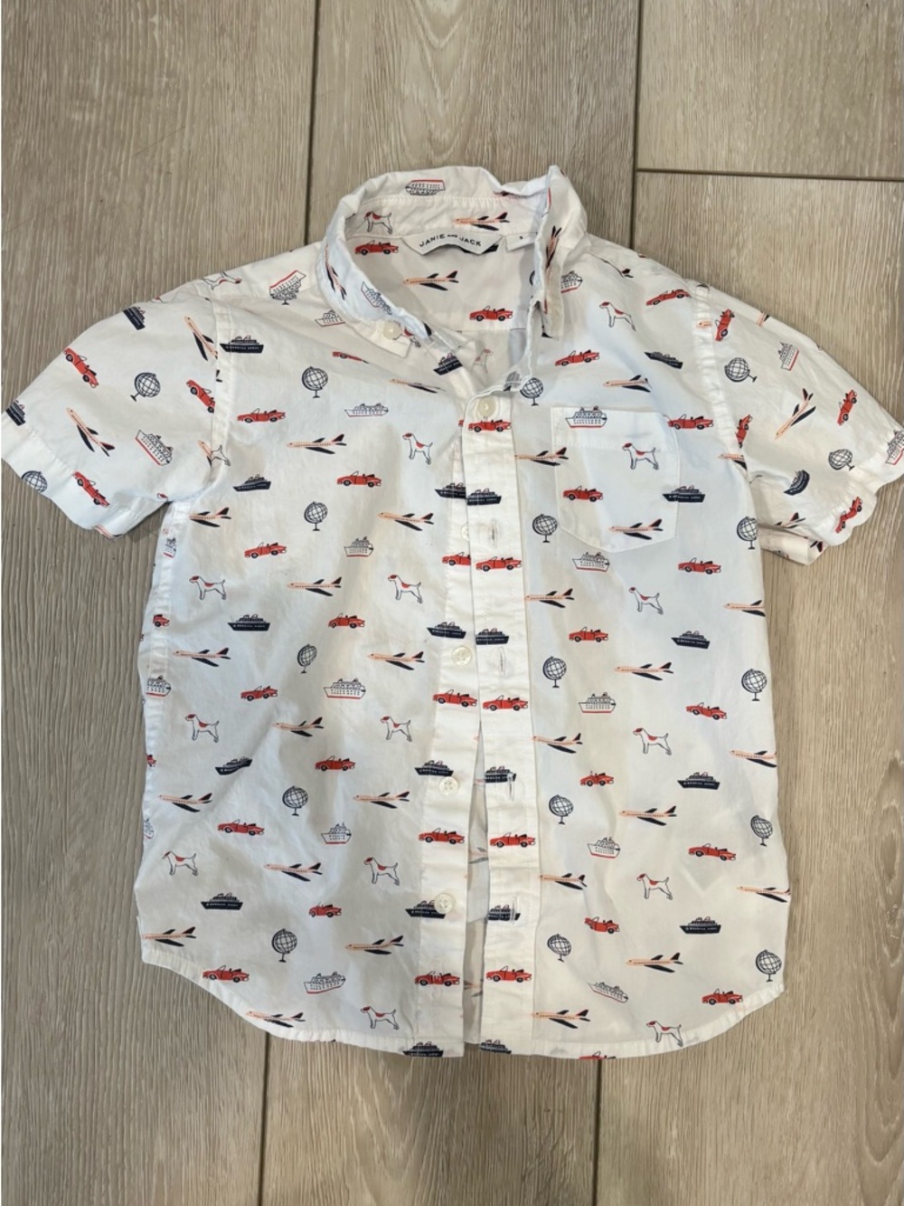 Janie and Jack White Short-Sleeve Button-Down 5T